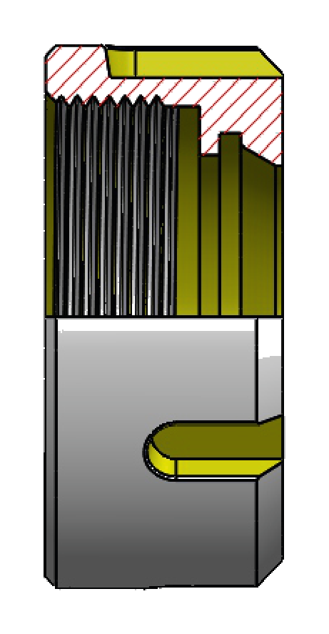 Technical dimension drawing of ER Clamping Nuts — Slotted 36CCNER20, DIN 6499