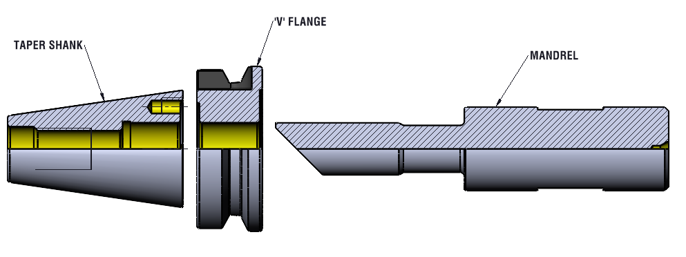 Technical dimension drawing of ATC Alignment Gage (TAG) 47BT30TAG — BT shank, ATC alignment