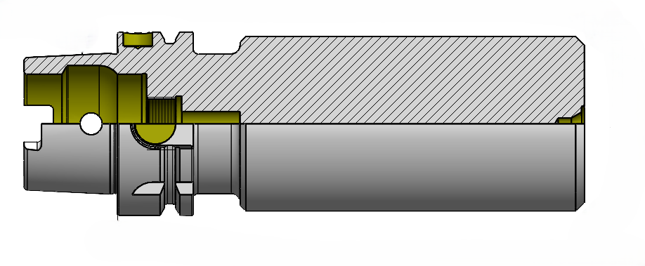 Technical dimension drawing of Boring Bar Blanks (BBB) 46HSKA50BBB4080 — HSK-A shank, ISO / DIN