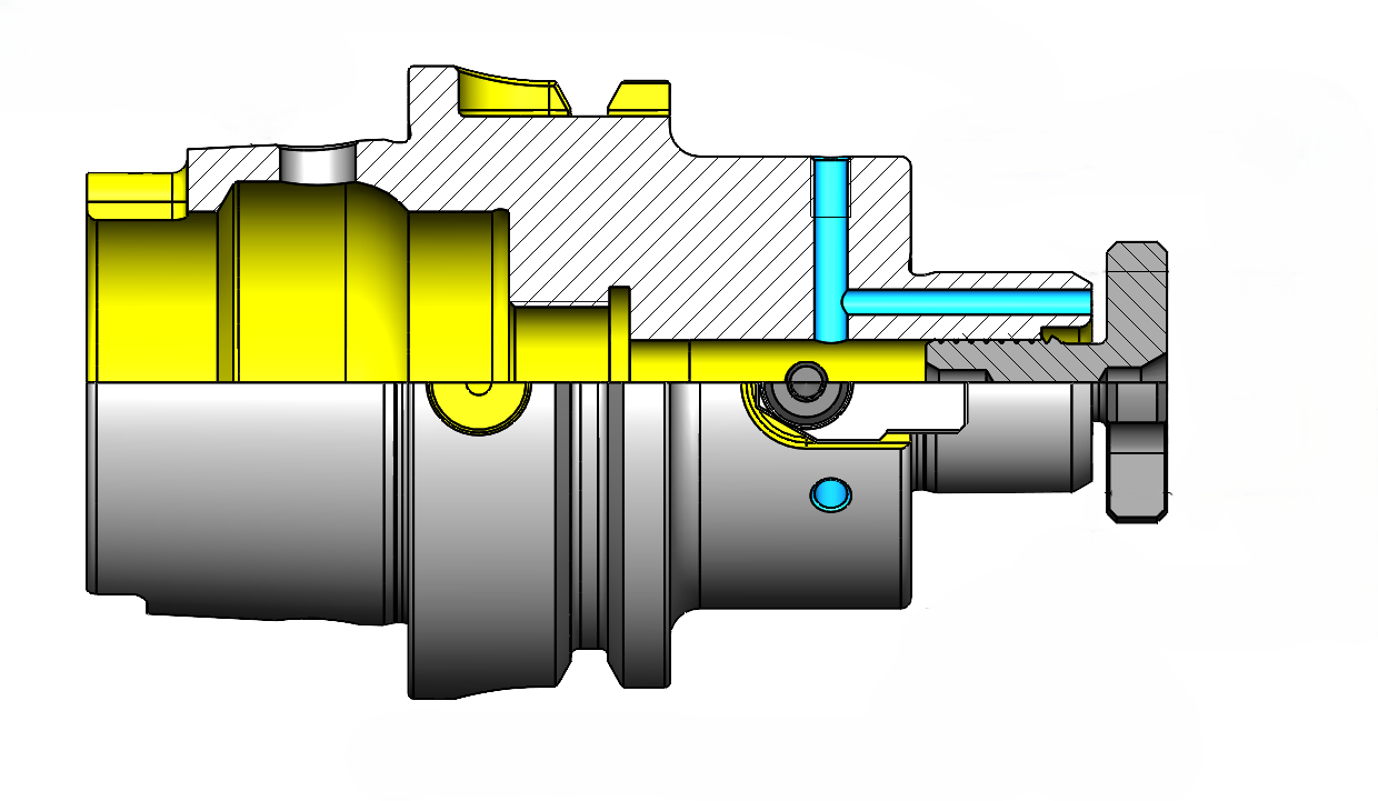 Technical dimension drawing of Face Mill Holders (FMH) 47HSKA100FMH2255 — HSK-A shank, ISO / DIN