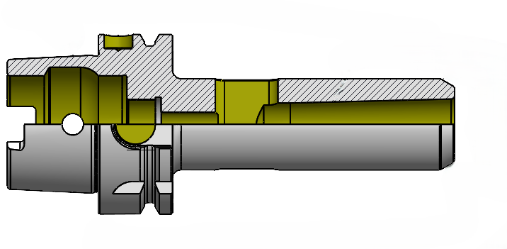 Technical dimension drawing of Morse Taper Adapters (MTA) 46HSKA63MTA4160 — HSK-A shank, DIN 228 / Morse Taper