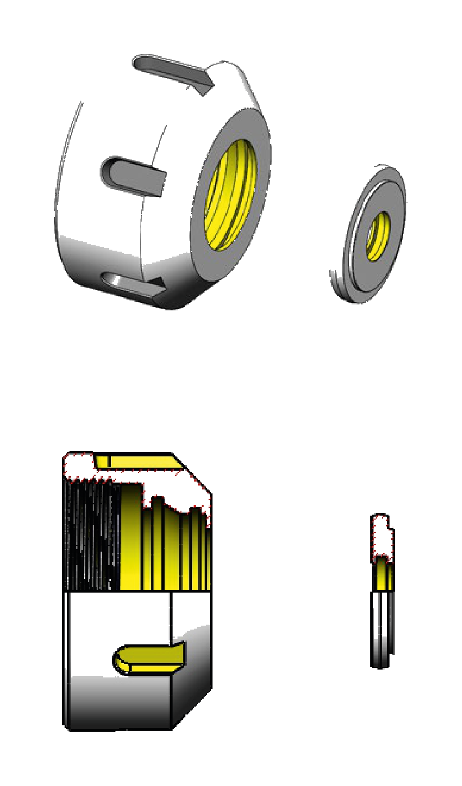 Technical dimension drawing of ER Sealing Rings 36CCNER16SR080, DIN 6499