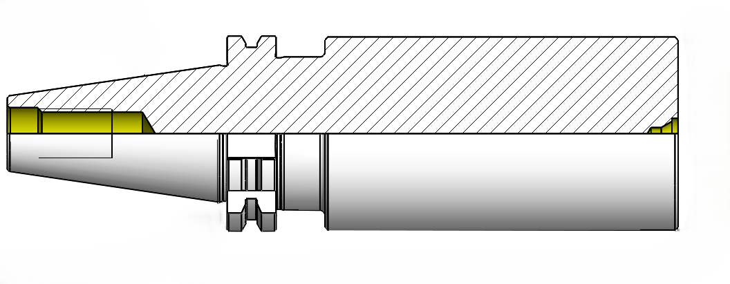 Technical dimension drawing of Boring Bar Blanks (BBB) 46ISO40BBB080200 — SK / ISO shank, ISO / DIN