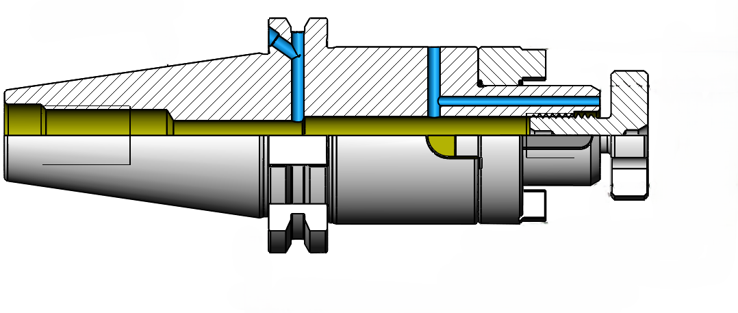 Technical dimension drawing of Combi Shell Mill Adapters (CSMA) 47ISO30CSMA1650 — SK / ISO shank, ISO / DIN