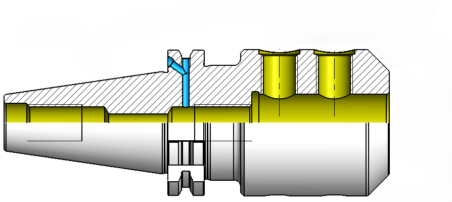 Technical dimension drawing of End Mill Holders (Weldon WE) 47ISO40WE32100 — SK / ISO shank, DIN 1835-B / Weldon