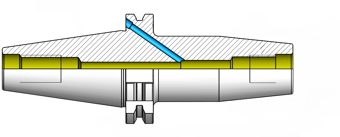 Technical dimension drawing of Threaded Mill Adapters (TMA) 46ISO40TMA1685 — SK / ISO shank, ISO / DIN